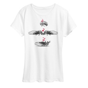 Women's - Instant Message - Cicada Sleep Love Die Short Sleeve Graphic T-Shirt - 1 of 4
