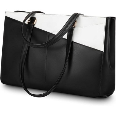 Laptop Tote Bag for Women 15.6 Inch Waterproof Leather Computer Bags Business Office Work Briefcase