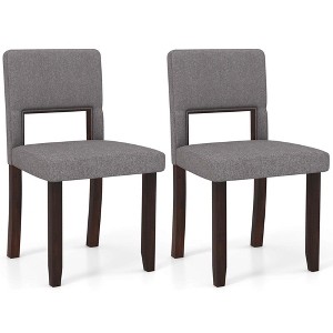 Costway Wooden Dining Chair Set of 2/4 with Acacia Wood Frame Padded Seat & Back Home - 1 of 4