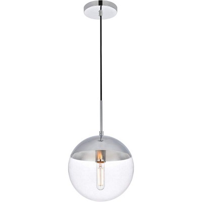 Eclipse Chrome Pendant Light with Clear Glass Shade