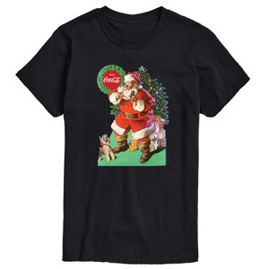 Men's - Coca Cola - Vintage Santa with Dog Short Sleeve Graphic T-Shirt - 1 of 4
