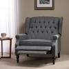 Oversized Fabric Wingback Push-Back Recliner Chair with Nailhead Trim and Tufted Back - 3 of 4