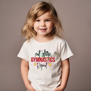 The Juniper Shop Eat Sleep Gymnastics Repeat Toddler Short Sleeve Tee - 1 of 4