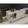 67" Engineered Wood Mid Century Modern TV Stand with 2 Sliding Door Cabinets and 2 Shelves for Living Room - 2 of 4