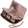 Hachikiko Womens PU Leather Credit Card Holder Wallet - RFID Blocking 45 Slots Large Capacity Bifold Zipper Card Case Organizer - 2 of 4