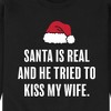 Men's - Instant Message - Santa is Real Funny Christmas Graphic Fleece Sweatshirt - 2 of 4