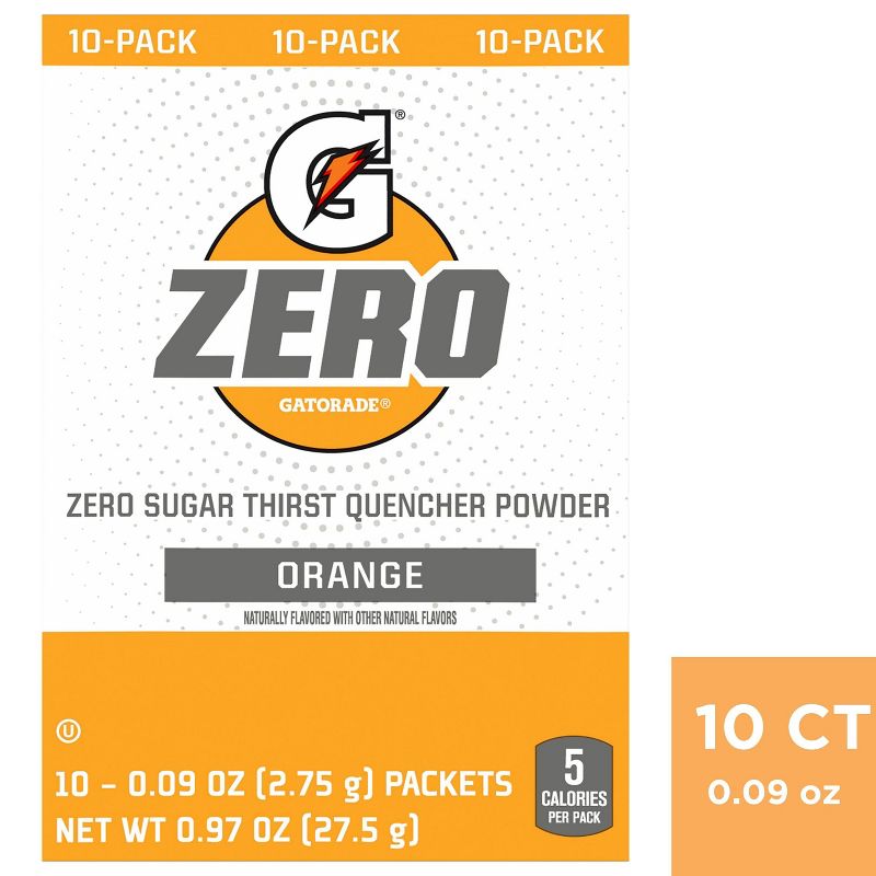 Gatorade GZERO Orange Sports Drink Mix - 1.08oz, 1 of 7