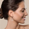 Sterling Silver Bead Ball Hoop Earrings, 18mm 30mm Dangle Drop for Women - 2 of 4
