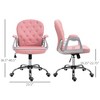 CAVINAS Adjustable Height Swivel Office Chair,PU Leather Desk Chair with Padded Armrests for Work Study Vanity - 3 of 4