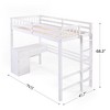 CSBDHome Twin Loft Bed With Built-In-Desk & Cabinet - 3 of 4