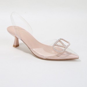 Berness Women's Nimona Rhinestone Emblem Clear Slingback Heels - 1 of 4