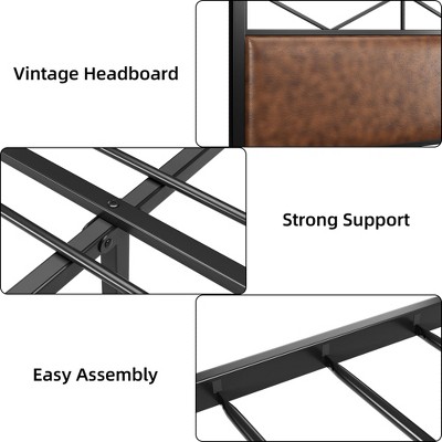 Bed Frame, Heavy-Duty Metal and Wood Construction, No Box Spring Required, Easy Assembly, Noise-Free Sleep