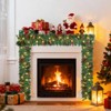 Realistic Christmas Garland with Lights Artificial Christmas Garlands Pinecone Red Berries for Stairs Railing Fireplace Holiday Decor Greenery - 4 of 4