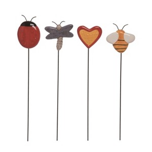 Transpac Large Dol Garden Pick Set of 4 Spring Home Decorations - 1 of 1