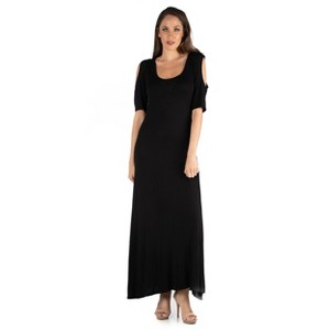24seven Comfort Apparel Womens Half Sleeve Maxi Dress - 1 of 4