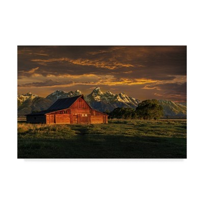 22" x 32" Moulton Barn Sunrise by Galloimages Online - Trademark Fine Art