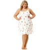 Women's Plus Size Adjustable Spaghetti Straps Ruffle Hem Nightgown - Agnes Orinda - 4 of 4