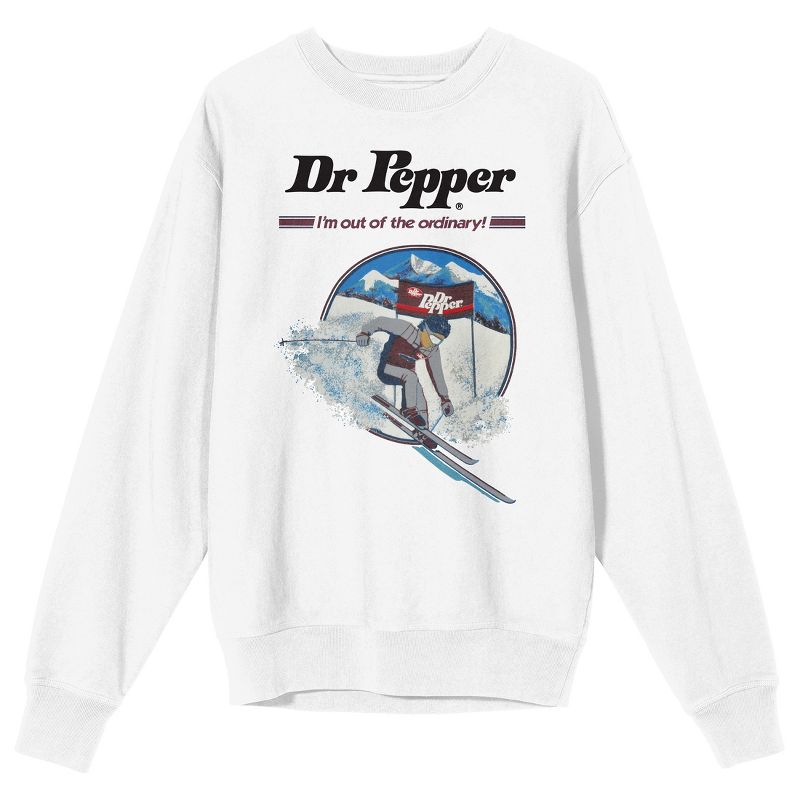 Dr. Pepper I'm Out Of The Ordinary Crew Neck Long Sleeve White Men's Sweatshirt, 1 of 4