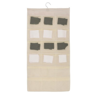Unique Bargains Houseware 18-Pocket Double-Sided Hanging Closet Underwear Organizer