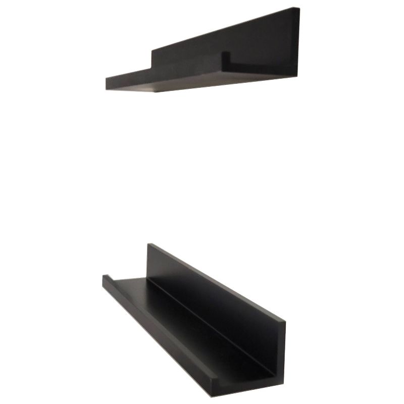 Set of 2 (24&#34;) Modern Picture Ledge Wall Shelf Black - Inplace, 3 of 9
