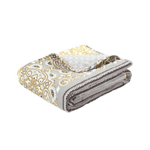 Gold and discount white throw blanket