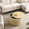FURNIinspire Ottomans And Benches Handmade Fabric Storage Ottoman Multifunctional Work As End Table And Ottoman Plastic, Yellow, 25.50"*25.50"*14.50" - 4 of 4