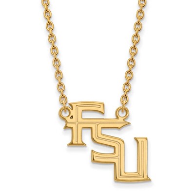 Black Bow Jewelry 10k Yellow Gold Florida State Seminoles NCAA Necklace 18 Inch