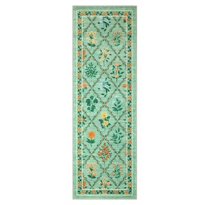 Washable Framhouse Floral Leaf Print Large Living Room Rugs, Soft Ultra Thin Textured Cute Floor Carpet for Bedroom Dining Room Nursery Playroom - 1 of 4