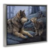 Stupell Industries Wolf & Cub Woodland Forest Floating Frame Canvas Art, Gray, 21" x 17" - 2 of 4