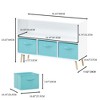 PAGED 2-Tier Kids Bookshelf,Multifunctional Book Rack with 3 Fabric Drawers,Toy Storage Organizer for Bedroom, - 3 of 4