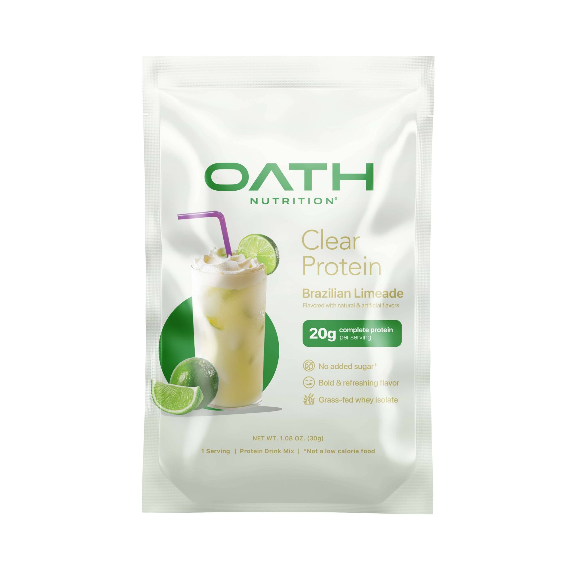 Oath Nutrition Single Serve Clear Protein Powder - Brazilian Limade (10pk Tray)