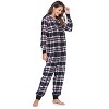 Ashford & Brooks Women's Flannel Hooded One Piece Pajama Union Jumpsuit - 3 of 4