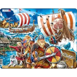 Larsen Puzzles Viking Raid Kids Jigsaw Puzzle - 65pc