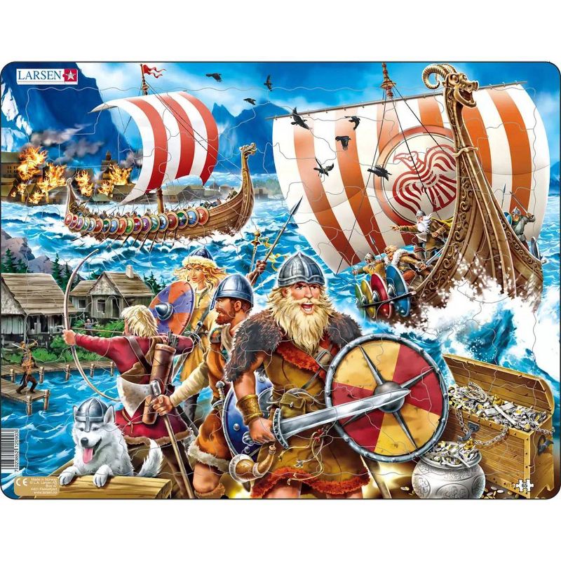 Larsen Puzzles Viking Raid Kids Jigsaw Puzzle - 65pc, 1 of 6