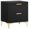NicBex Modern 2 Drawers Nightstand with Golden Legs and Handles Bedside Table End Table for Bedroom, Living Room - 3 of 4