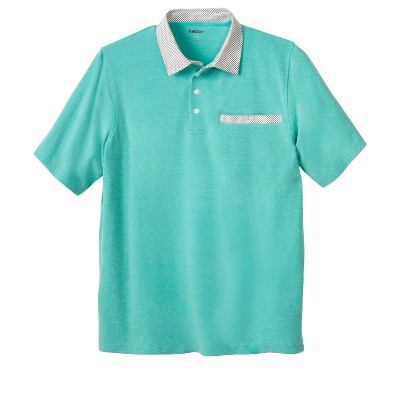 KingSize Men's Big & Tall Shirt Collar Polo - XL, Green Birdseye