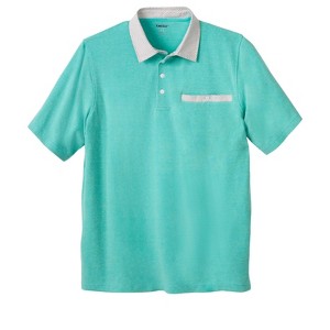 KingSize Men's Big & Tall Shirt Collar Polo - XL, Green Birdseye - 1 of 4
