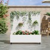 Lirago 4 ft. H x 4 ft. W Metal Planter Box privacy screen Garden Bed with Trellis and Wheels - White - 2 of 4
