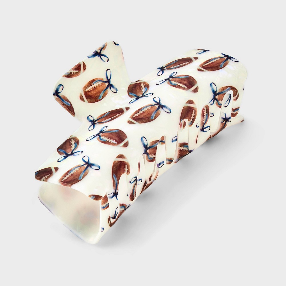 Game Day Football Bow Print Hair Claw Clip - Wild Fable™ Multicolor