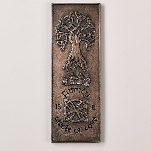 Roman 9.5" Antique-Bronze Colored "Family is a Circle of Love" Celtic Wall Plaque Decoration - 1 of 1