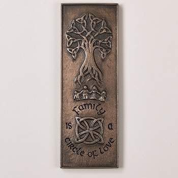 Roman 9.5" Antique-Bronze Colored "Family is a Circle of Love" Celtic Wall Plaque Decoration