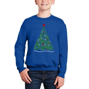 LA Pop Art We Wish You A Merry Christmas - Boy's Word Art Crewneck Sweatshirt - 1 of 4