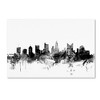 Trademark Fine Art -Michael Tompsett 'Columbus Ohio Skyline B&W' Canvas Art - 2 of 3