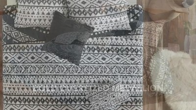 King Black Cotton Reversible Quilt Set with Decorative Pillows
