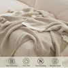 Itopfox Soft Cozy Chenille Knit Waffle Throw Blanket for Couch, Warm Decorative Sofa Blanket in Beige - 4 of 4