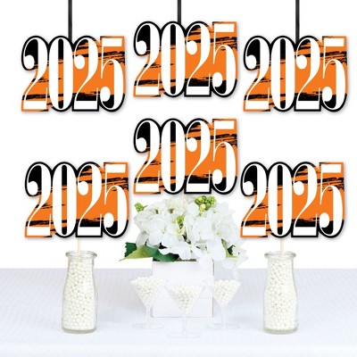 Big Dot of Happiness 2025 Orange Graduation Decorations - DIY Party Essentials - Set of 20