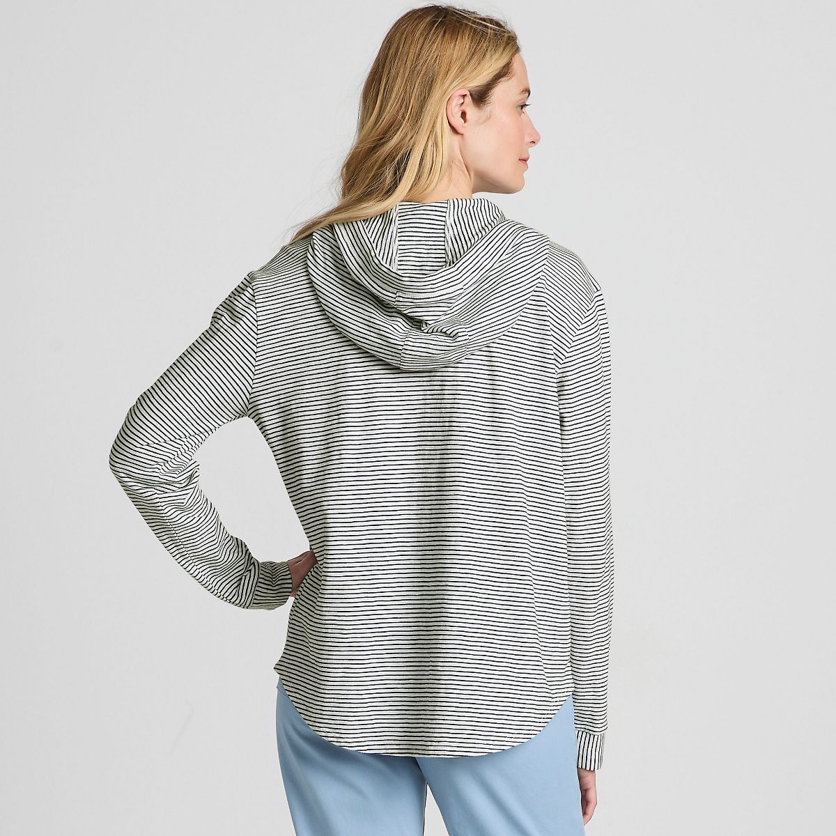 Lands' End Women's Long Sleeve Slub Hooded Popover - thumbnail 6