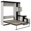 YOOCOZZ Full Size Murphy Bed with Desk and Storage Shelves and Cabinets - Black+White - 3 of 4