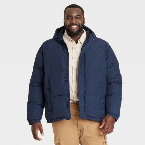 Men s Big Tall Midweight Puffer Jacket Goodfellow Co Blue 3xl Target