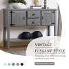 48'' Solid Wood Sideboard Buffet Table with Drawers & Bottom Shelf,Retro Console for Kitchen Dining Entryway-Baofuwish - 3 of 4